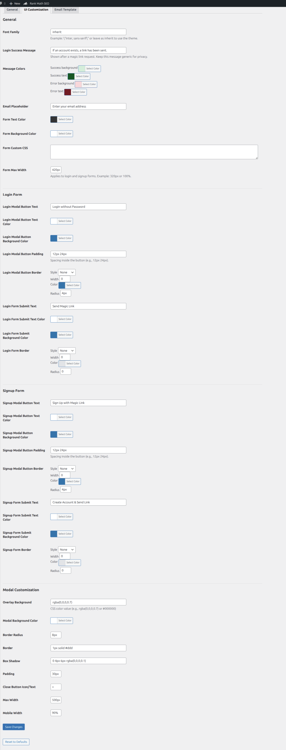 One Tap Magic Login Ui Customization